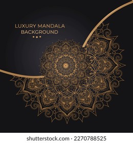 Luxury mandala background with golden pattern 