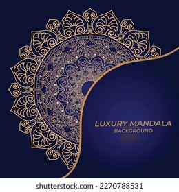 Luxus-Mandala-Hintergrund mit goldenem Muster 