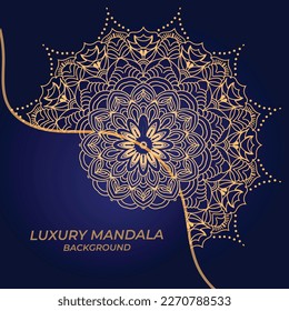 Fondo de Mandala de lujo con un patrón dorado 