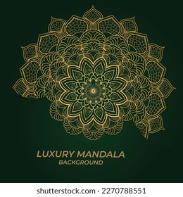 Fondo de Mandala de lujo con un patrón dorado 