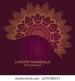 Luxus-Mandala-Hintergrund mit goldenem Muster 
