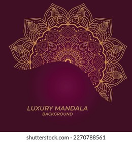 Luxury mandala background with golden pattern 