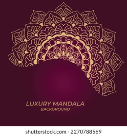 Luxury mandala background with golden pattern 