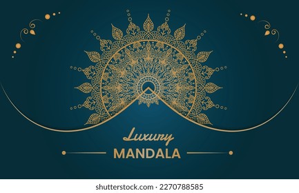 Luxury mandala background with golden pattern 