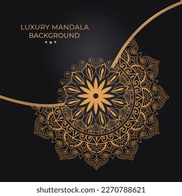 Luxus-Mandala-Hintergrund mit goldenem Muster 