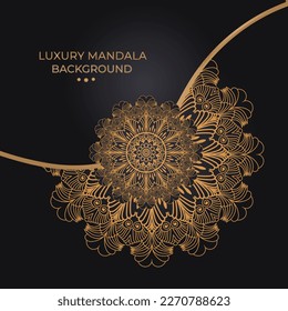 Luxury mandala background with golden pattern 