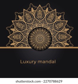 Luxus-Mandala-Hintergrund mit goldenem Muster 