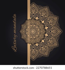 Luxury mandala background with golden pattern 