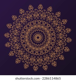 Luxuriöser Mandala-Hintergrund mit goldenem Muster arabisch-islamischer Oststil. Dekormandala für Druck, Plakat, Deckel, Banner