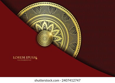 Lujoso marco Mandala con un estilo de diseño dorado. Elemento decorativo de arte mandala para impresión, afiche, portada, folleto, volante, pancarta, meditación, yoga, boda, henna, tatuaje, ilustración de arte vectorial