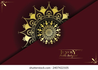 Luxury mandala background with golden pattern style. Decorative mandala art element for print, poster, cover, brochure, flyer, banner, meditation, yoga, wedding, henna, tattoo, vector art illustration