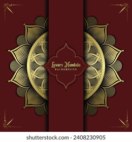 Luxury mandala background with golden pattern style. Decorative mandala art element for print, poster, cover, brochure, flyer, banner, meditation, yoga, wedding, henna, tattoo, vector art illustration