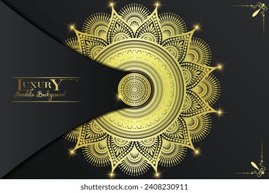 Luxury mandala background with golden pattern style. Decorative mandala art element for print, poster, cover, brochure, flyer, banner, meditation, yoga, wedding, henna, tattoo, vector art illustration