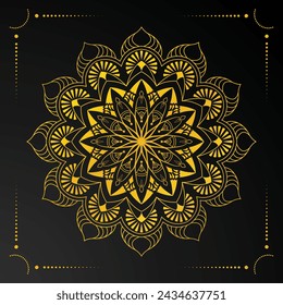 luxury mandala background with golden pattern