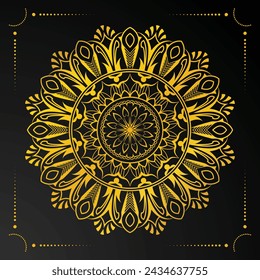 luxury mandala background with golden pattern