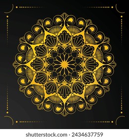 luxury mandala background with golden pattern