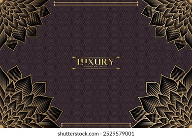 Fondo de mandala de lujo con estilo de patrón dorado. Elemento decorativo del arte del mandala para la impresión, cartel, cubierta, folleto, volante, Anuncio, meditación, yoga, boda, henna, tatuaje, ilustración del Arte vectorial