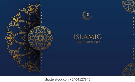 luxury mandala background. islamic greeting card with golden mandala.