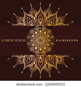 Lujo fondo Mandala aislado en un fondo rojo, elementos de decoración para portada de boda, diseño de tarjeta de invitación, afiche de yoga, diseño de afiches de meditación, ilustración de arte mandala vector