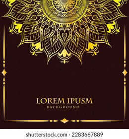 Lujo fondo Mandala aislado en el fondo rojo, elementos de decoración para portada de boda, diseño de tarjeta de invitación, afiche de yoga, diseño de afiches de meditación, ilustración de arte mandala vector