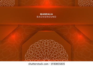 Luxury mandala background. orange abstract mandala background. decorative element for print, poster, cover, flyer, banner
