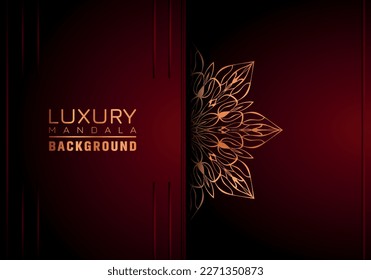 Luxury mandala background ornamental, arabesque style With Golden Arabesque Pattern Style. Decorative Mandala Ornament For Print, Brochure, Banner, Cover, Poster, Invitation Card