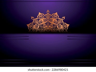 Luxury mandala background ornamental, arabesque style With Golden Arabesque Pattern Style. Decorative Mandala Ornament For Print, Brochure, Banner, Cover, Poster, Invitation Card