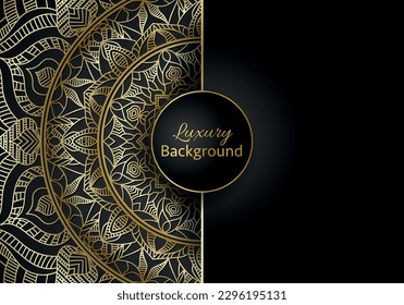 Luxury mandala background ornamental, arabesque style With Golden Arabesque Pattern Style. Decorative Mandala Ornament For Print