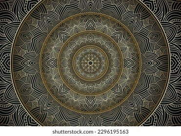 Luxury mandala background ornamental, arabesque style With Golden Arabesque Pattern Style. Decorative Mandala Ornament For Print