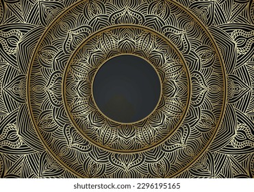 Luxury mandala background ornamental, arabesque style With Golden Arabesque Pattern Style. Decorative Mandala Ornament For Print