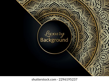 Luxury mandala background ornamental, arabesque style With Golden Arabesque Pattern Style. Decorative Mandala Ornament For Print