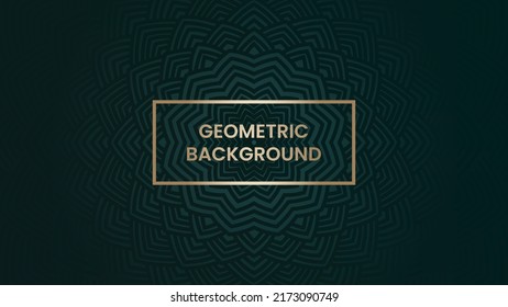 Luxury mandala background pattern. Decorative abstract ornament on navy green background. Dark backdrop with symmetric texture for print, poster, cover, brochure, flyer, banner, business card. Vector.