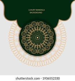 Plantilla de vectores premium de fondo de Mandala de lujo