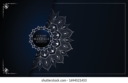 Luxury mandala background with silver arabesque pattern arabic islamic east style for Wedding card, book cover.
