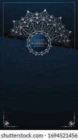 Luxus mandala Hintergrund mit silbernem arabischen Muster arabischen islamischen Stil für Hochzeitskarte, Buchumschlag.
