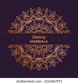 Luxury mandala background template, Islamic book cover design ready file, Golden elegant art for wedding card and new year holiday mandalas, Creative and decorative round ornaments design 