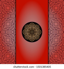Luxury mandala background. Vector illustration.  For book cover, wedding invitation, or other tempalte card. 