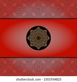 Luxury mandala background. Vector illustration.  For book cover, wedding invitation, or other tempalte card. 