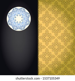 Luxury mandala background. Vector illustration.  For book cover, wedding invitation, or other tempalte card. 