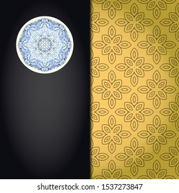Luxury mandala background. Vector illustration.  For book cover, wedding invitation, or other tempalte card. 