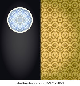 Luxury mandala background. Vector illustration.  For book cover, wedding invitation, or other tempalte card. 