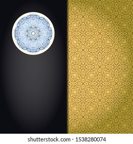 Luxury mandala background. Vector illustration.  For book cover, wedding invitation, or other tempalte card. 
