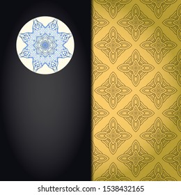 Luxury mandala background. Vector illustration.  For book cover, wedding invitation, or other tempalte card. 
