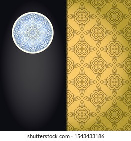 Luxury mandala background. Vector illustration.  For book cover, wedding invitation, or other tempalte card. 