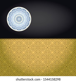 Luxury mandala background. Vector illustration.  For book cover, wedding invitation, or other tempalte card. 