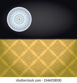 Luxury mandala background. Vector illustration.  For book cover, wedding invitation, or other tempalte card. 