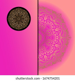 Lujoso marco mandala. Ilustración vectorial.  Para la portada del libro, la invitación a la boda u otra carta de viaje. 