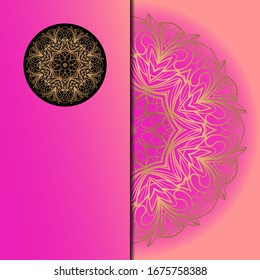 Lujoso marco mandala. Ilustración vectorial.  Para la portada del libro, la invitación a la boda u otra carta de viaje. 
