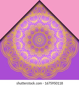 Lujoso marco mandala. Ilustración vectorial.  Para la portada del libro, la invitación a la boda u otra carta de viaje. 