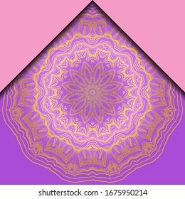 Lujoso marco mandala. Ilustración vectorial.  Para la portada del libro, la invitación a la boda u otra carta de viaje. 